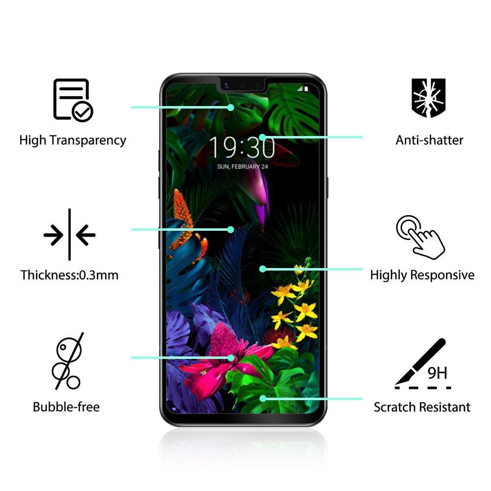 LG G8 ThinQ Full Tempered Glass Screen Protector Case Friendly (Black Edge)